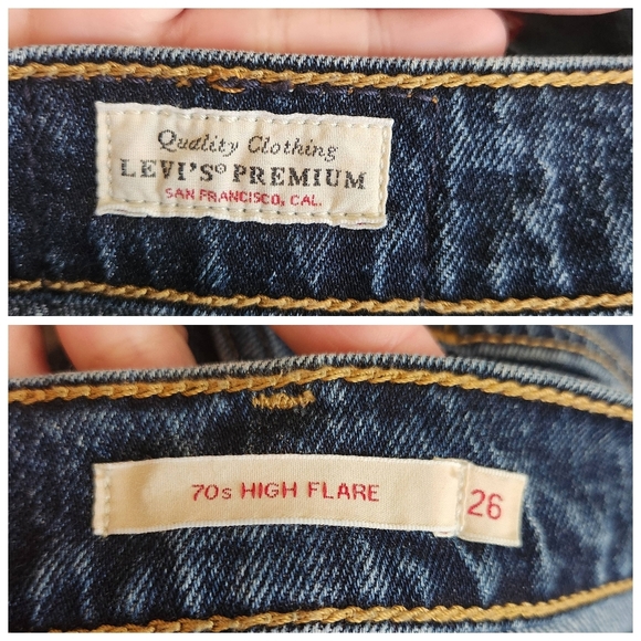 Levi's 70s High Flare Premium Big E Jeans Size 26/2 2021 Release - Picture 4 of 16